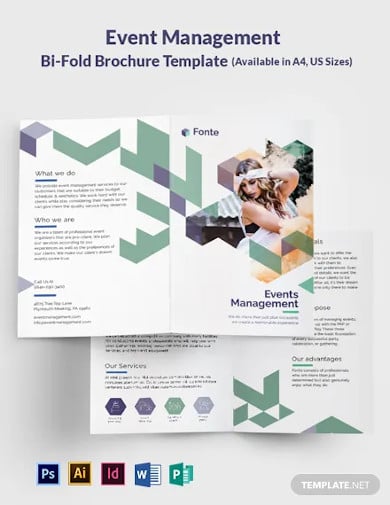 event management bi fold brochure template