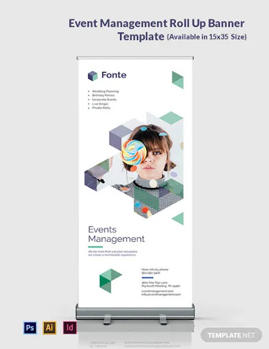 event management roll up banner template