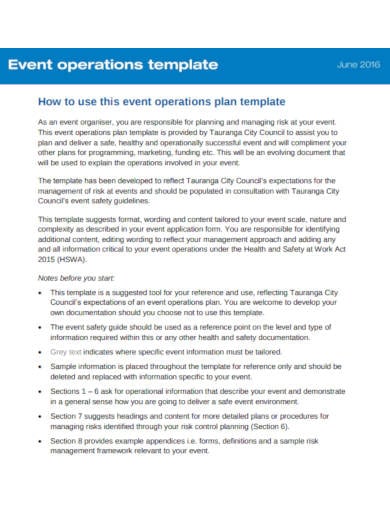 event operations template