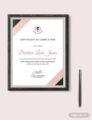 event-planning-certificate-template