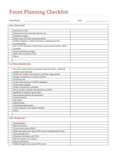 20+ Event Planning Checklist Templates in Google Docs | Word | Pages ...
