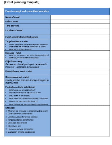 event planning checklist template in doc