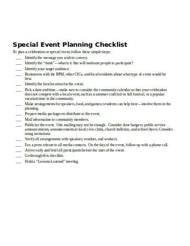 20+ Event Planning Checklist Templates in Google Docs | Word | Pages ...