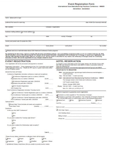 event registration form template