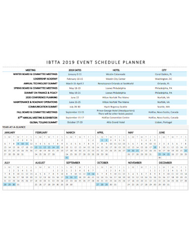 event schedule planner template