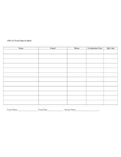 16+ Event Sign In Sheet Templates in Google Docs | Google Sheets | Word ...