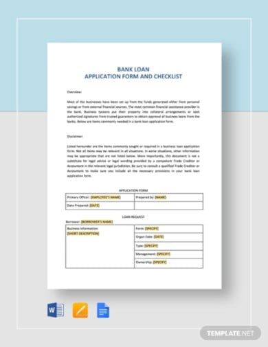 example-bank-loan-application-form-and-checklist-for-restaurant
