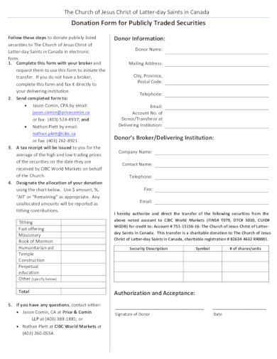 example-of-church-donation-form