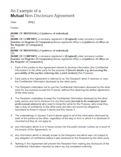 exemplar legal confidentiality agreement template