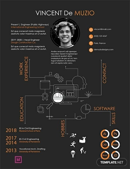 experienced engineer infographic resume format