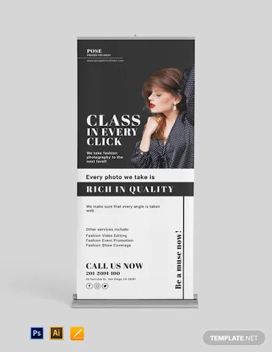 fashion photography roll up banner template