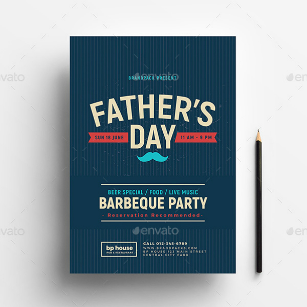 fathers day barbecue party poster