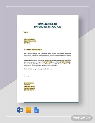 9+ Legal Notice Templates - Google Docs, Word, Pages ...