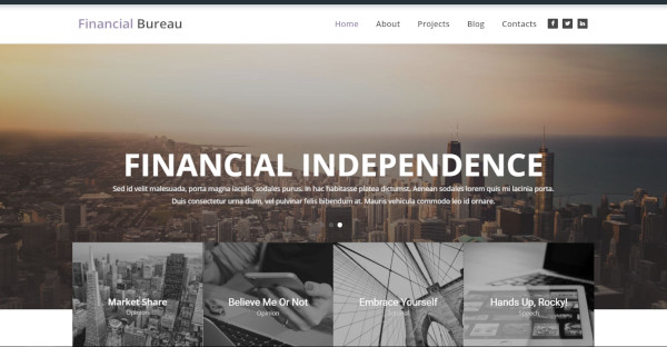 financial bureau – parallax wordpress theme