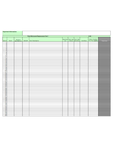 apartment inventory list template