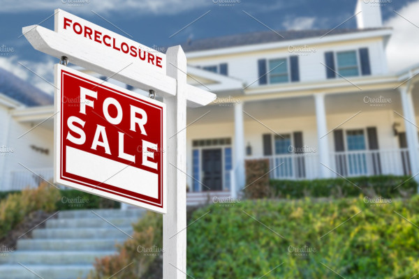 foreclosure real estate yard sign