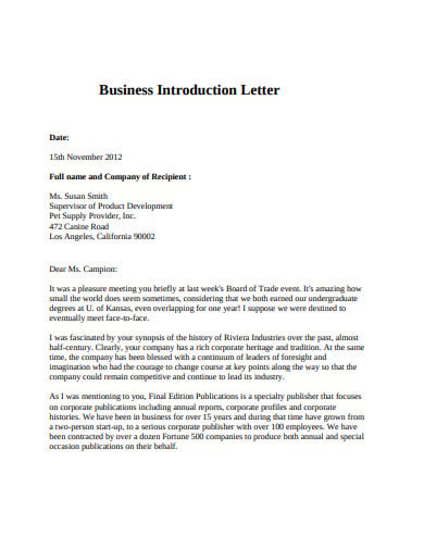 7+ Company Introduction Letter Templates in Google Docs ...