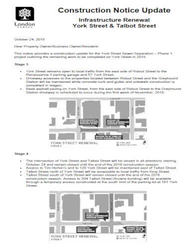 11 Free Construction Notice Templates Doc Pdf