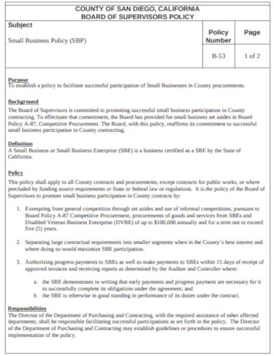 10  Small Business Policy Templates in PDF