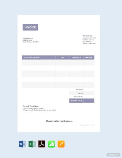 free basic invoice template