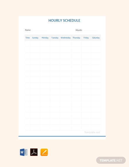 free blank hourly schedule template 440x570