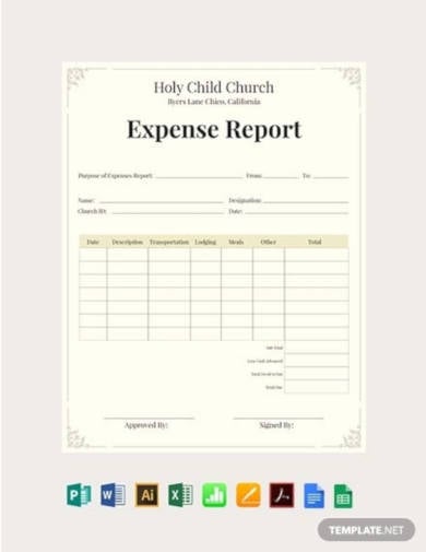 free-church-expense-report-template