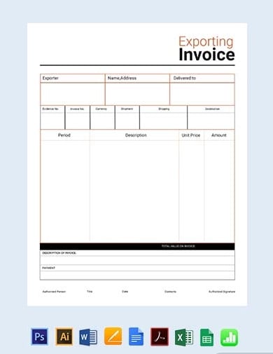 10 Export Invoice Templates Ai Excel Word Numbers Pages Free Premium Templates
