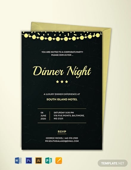 free-company-dinner-night-invitation-template