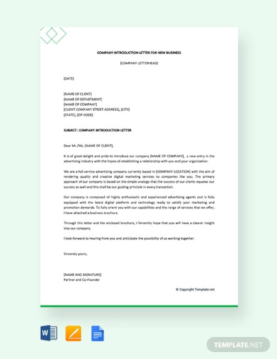 7+ Company Introduction Letter Templates in Google Docs | Word | Pages ...