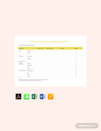 free company monthly report template