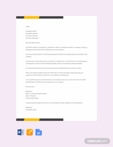 15  Company Offer Letter Templates in Google Docs Word Pages PDF