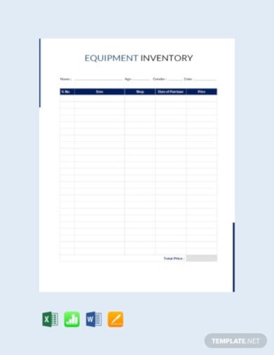 free equipment inventory template