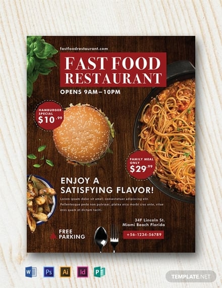 free fast food restaurant flyer template
