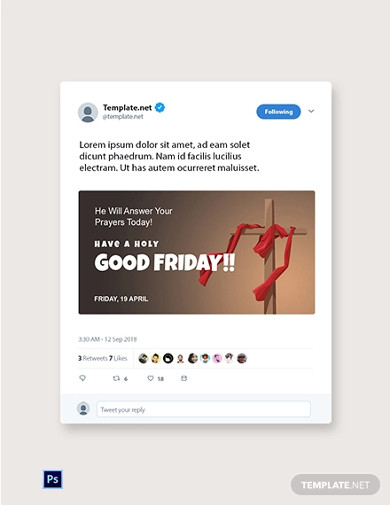 free good friday church twitter post template