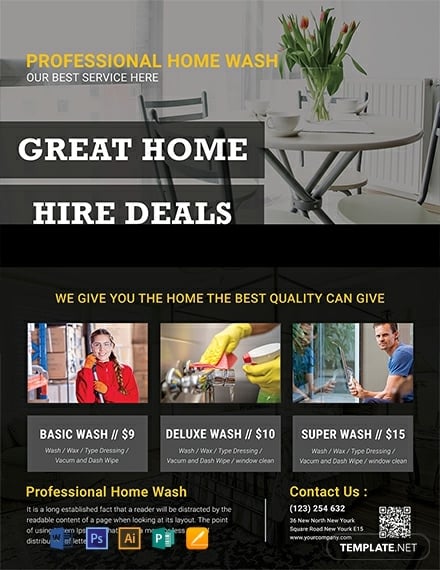 free house cleaning services flyer template 440x570