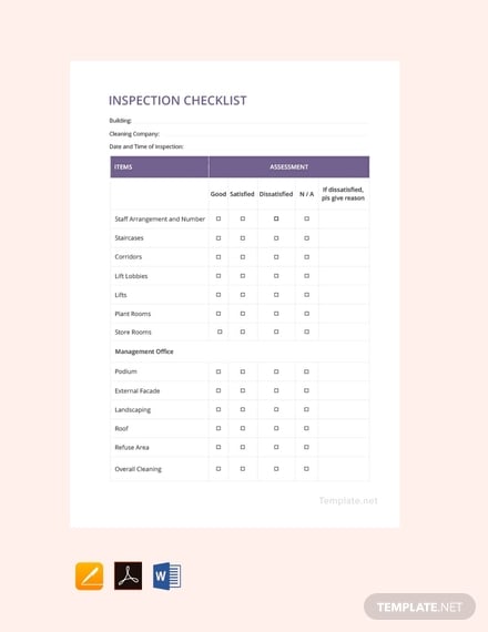 free inspection checklist template 440x570