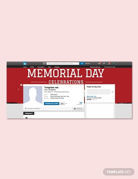 free memorial day linkedin profile banner template
