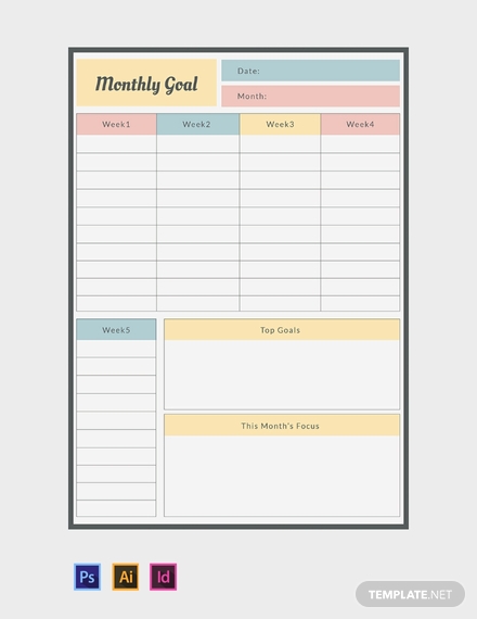 free monthly goal planner template 440x570