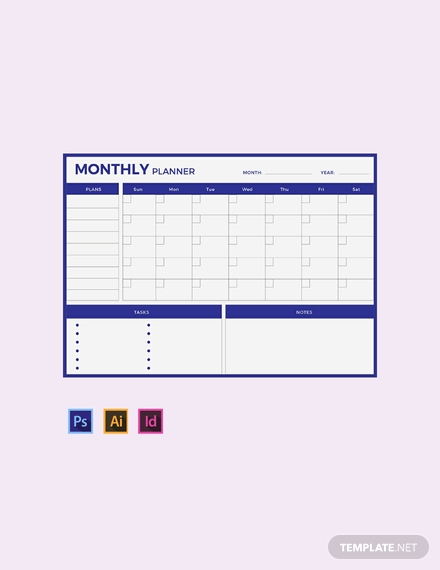 free monthly planner template 440x570
