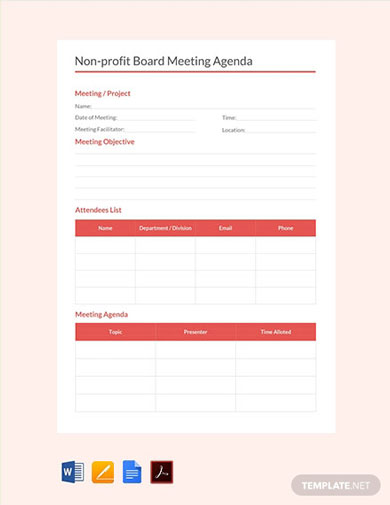10+ Fundraising Meeting Agenda Templates - PDF, Word, Pages