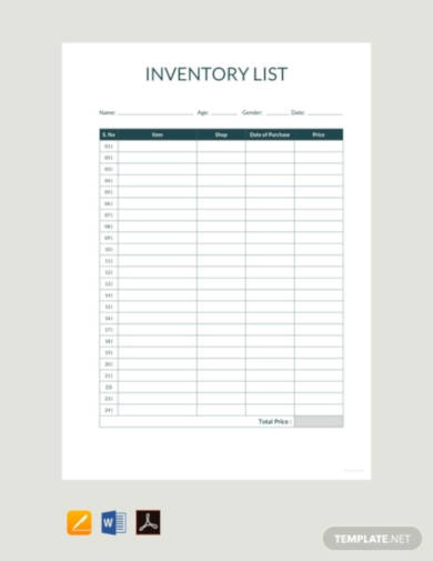 19+ Inventory List Templates in PDF | Word | Pages | XLS | Numbers