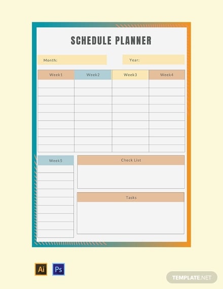free schedule planner template 440x570
