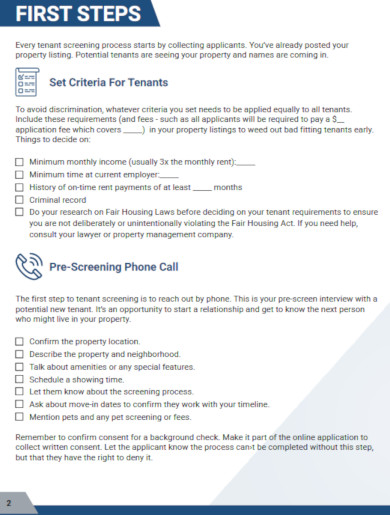 Tenant list template