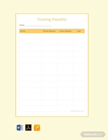 free training checklist template 440x570