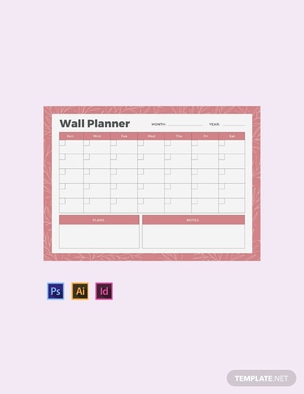 free wall planner template 440x570
