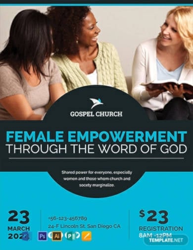 free women church flyer template