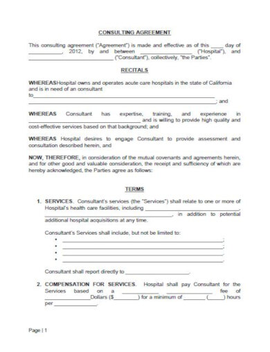 9+ Medical Consultant Agreement Templates - PDF, DOC