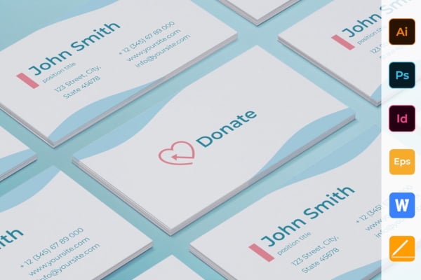 fundraising business card sample