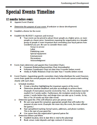 fundraising event planning timeline template