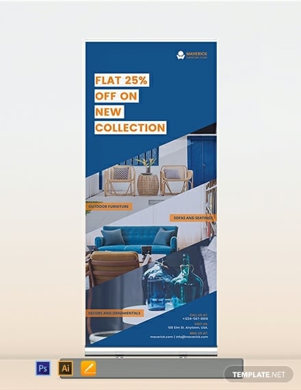furniture marketing roll up banner layout